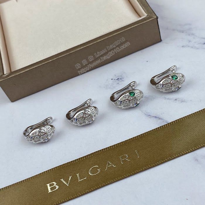 Bvlgari飾品 寶格麗蛇系列光頭蛇耳釘 925銀耳環  zgbq3278